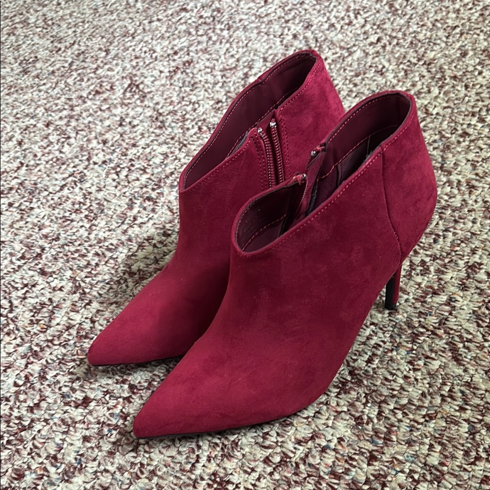 Elegant Red Women's Ankle Boots